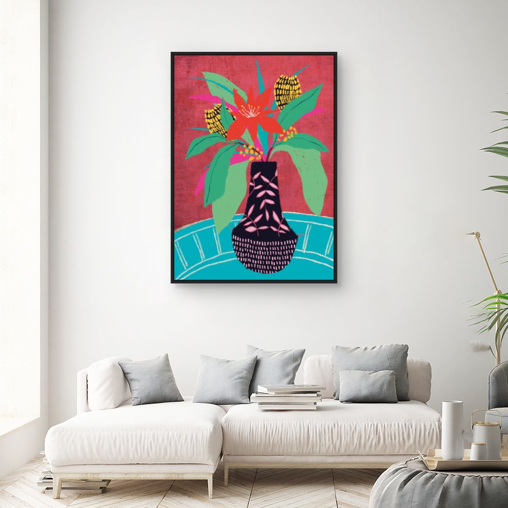 Tableau Bouquet tropical vibrant