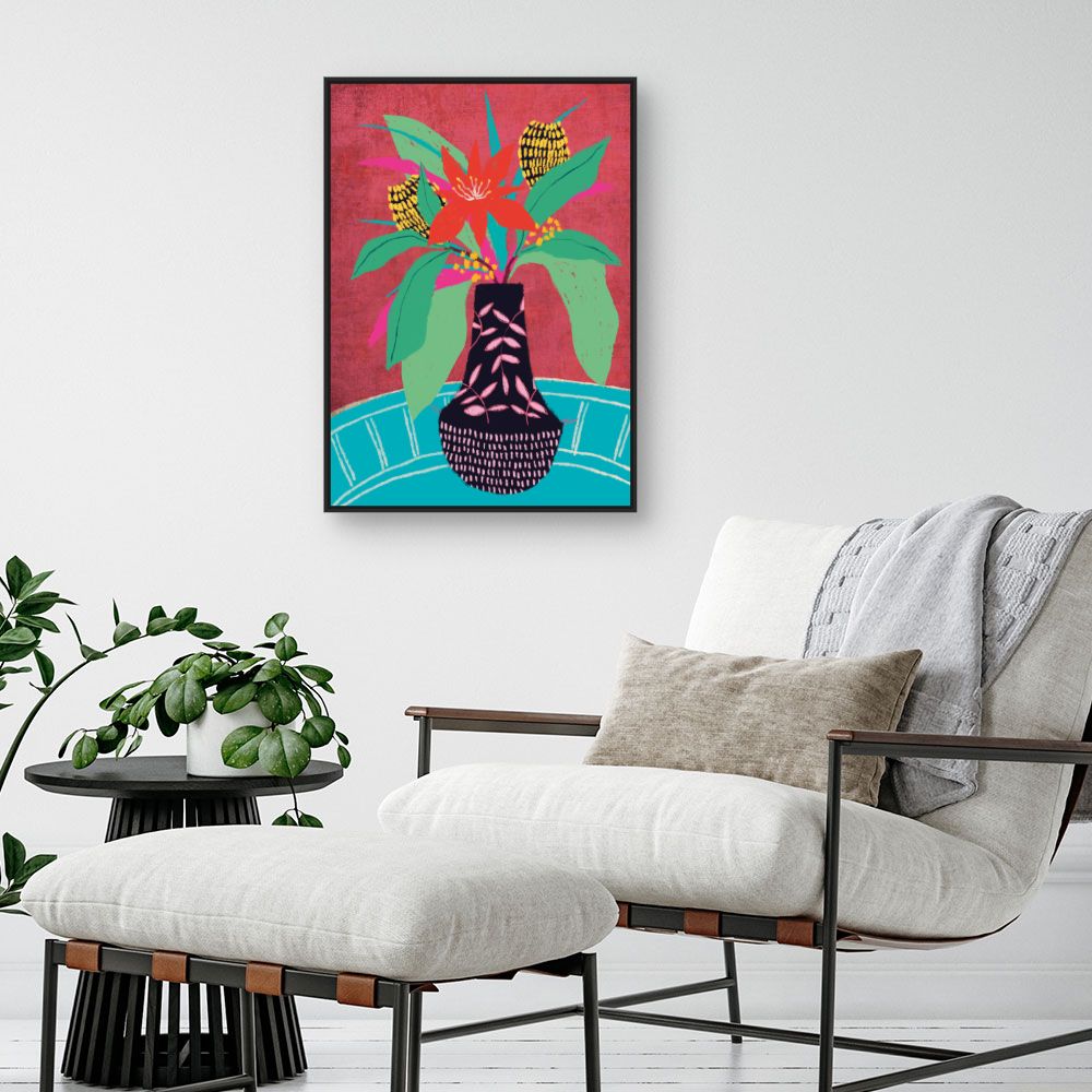 Tableau Bouquet tropical vibrant
