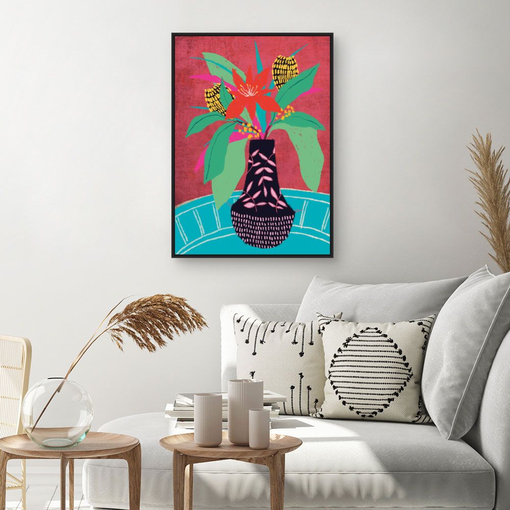 Tableau Bouquet tropical vibrant