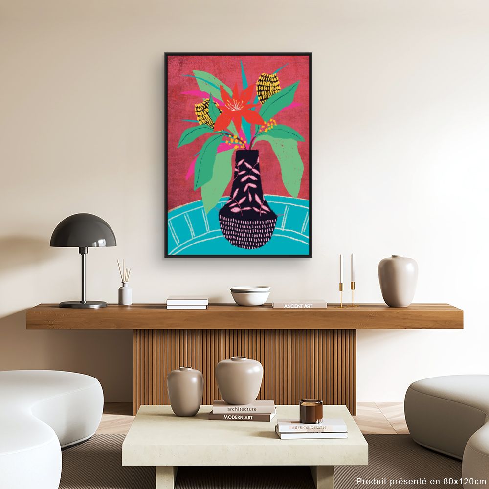 Tableau Bouquet tropical vibrant