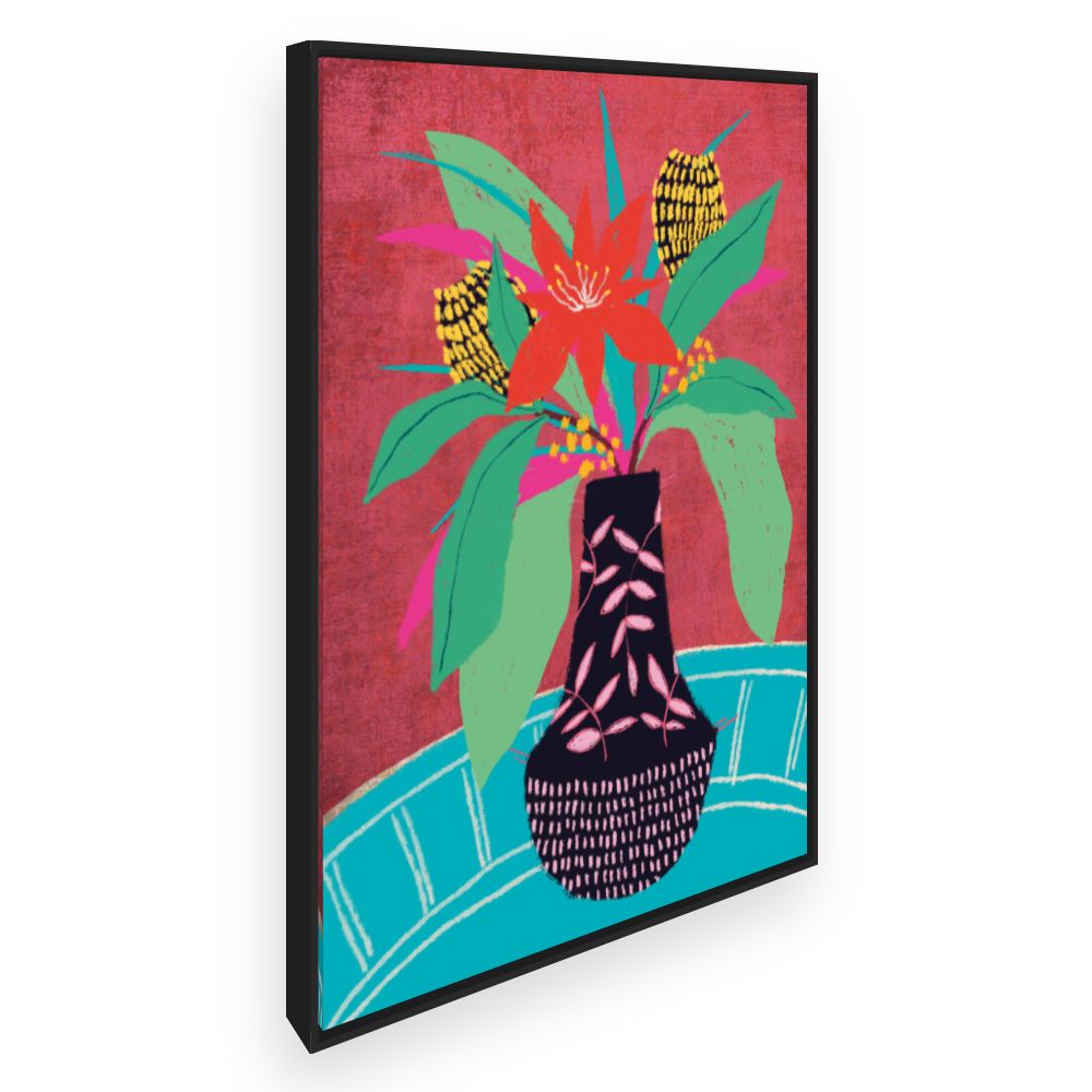 Toile Bouquet tropical vibrant