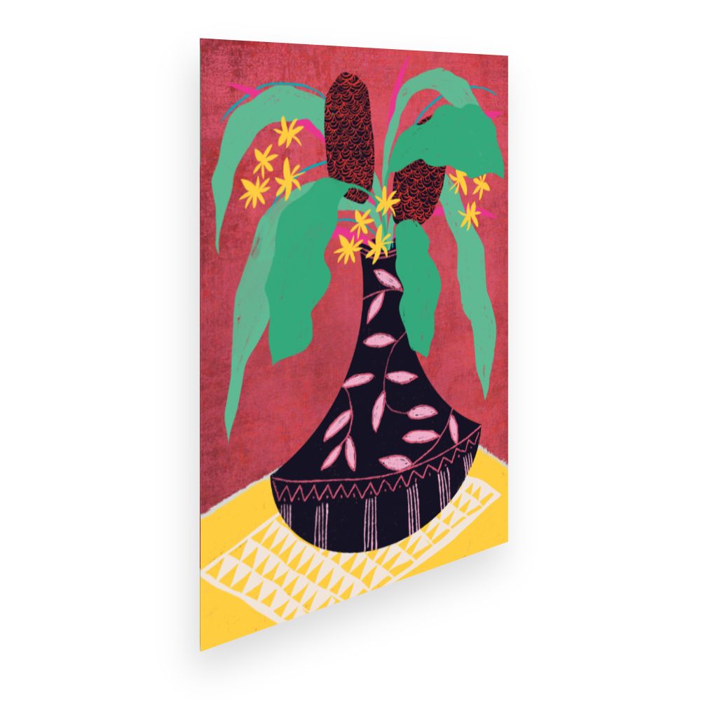 Affiche Vase exotique vibrant