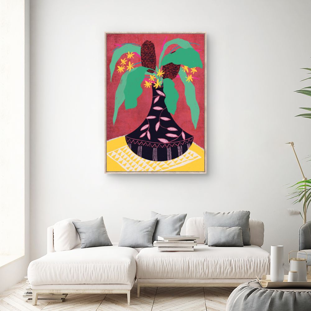 Tableau Vase exotique vibrant