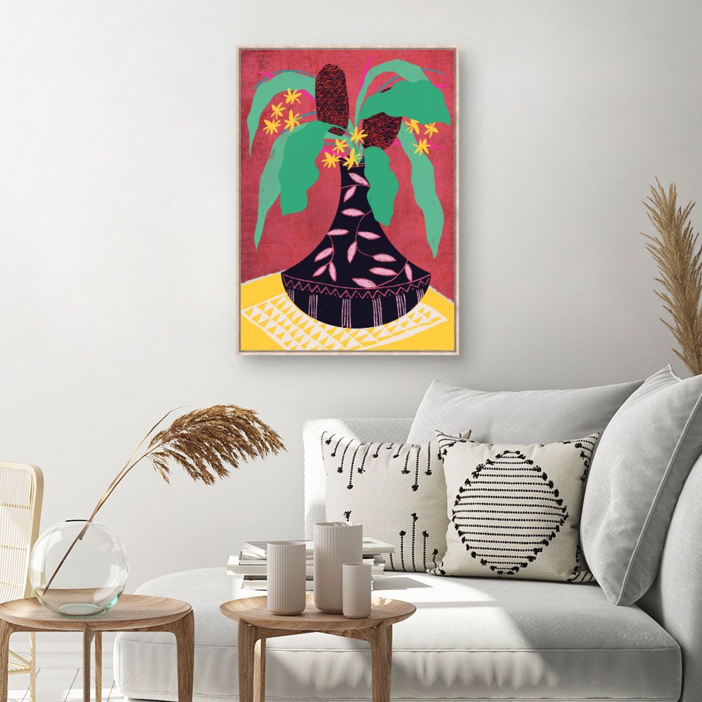 Tableau Vase exotique vibrant