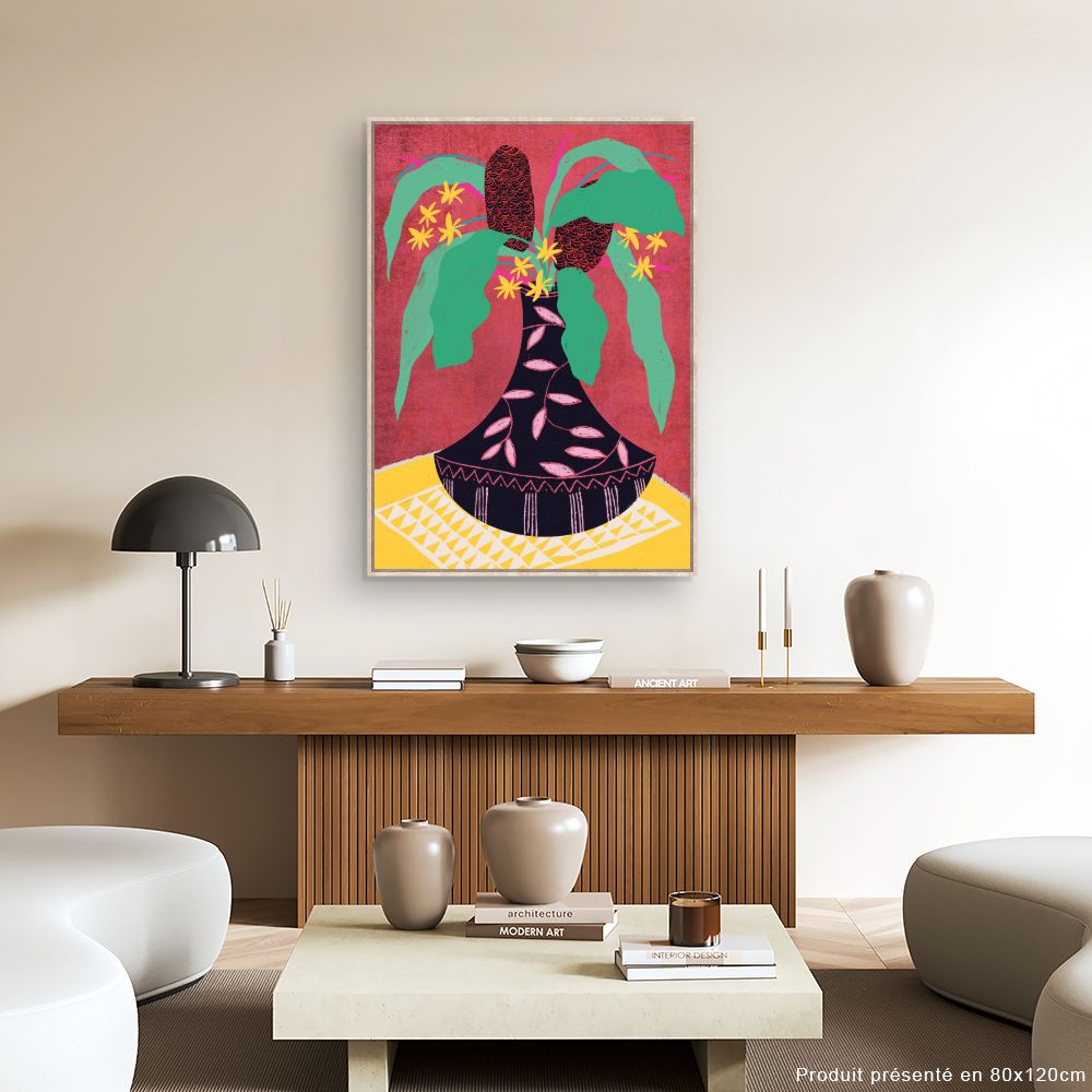 Tableau Vase exotique vibrant