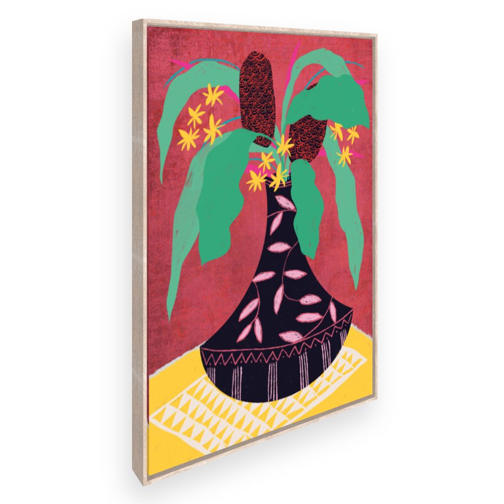 Toile Vase exotique vibrant