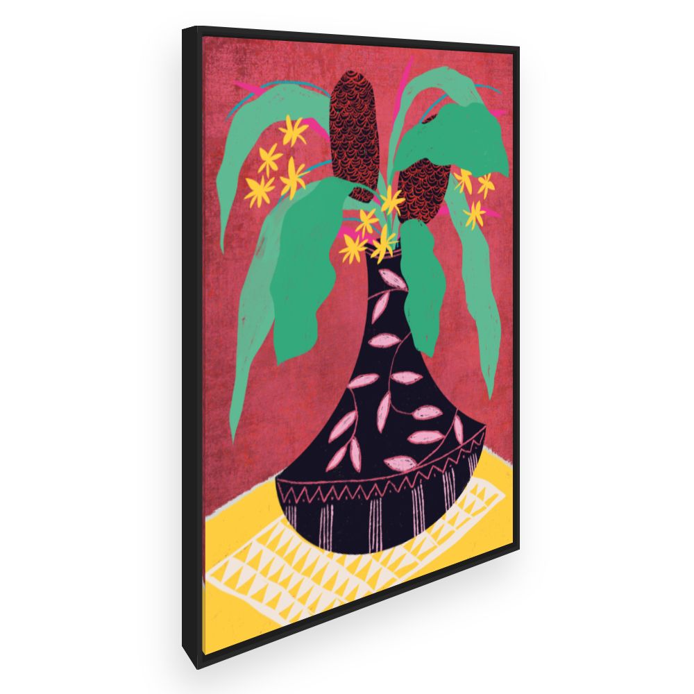 Toile Vase exotique vibrant