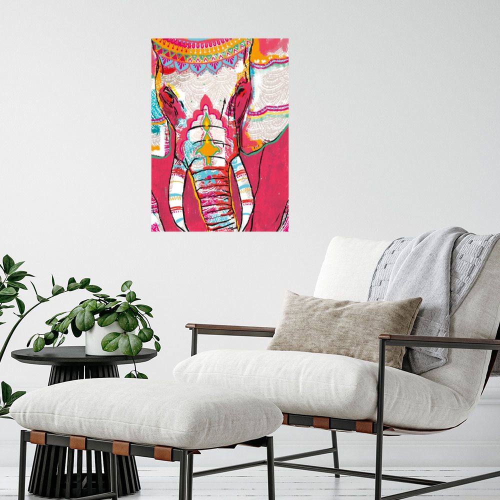 Affiche Éléphant bohème vibrant