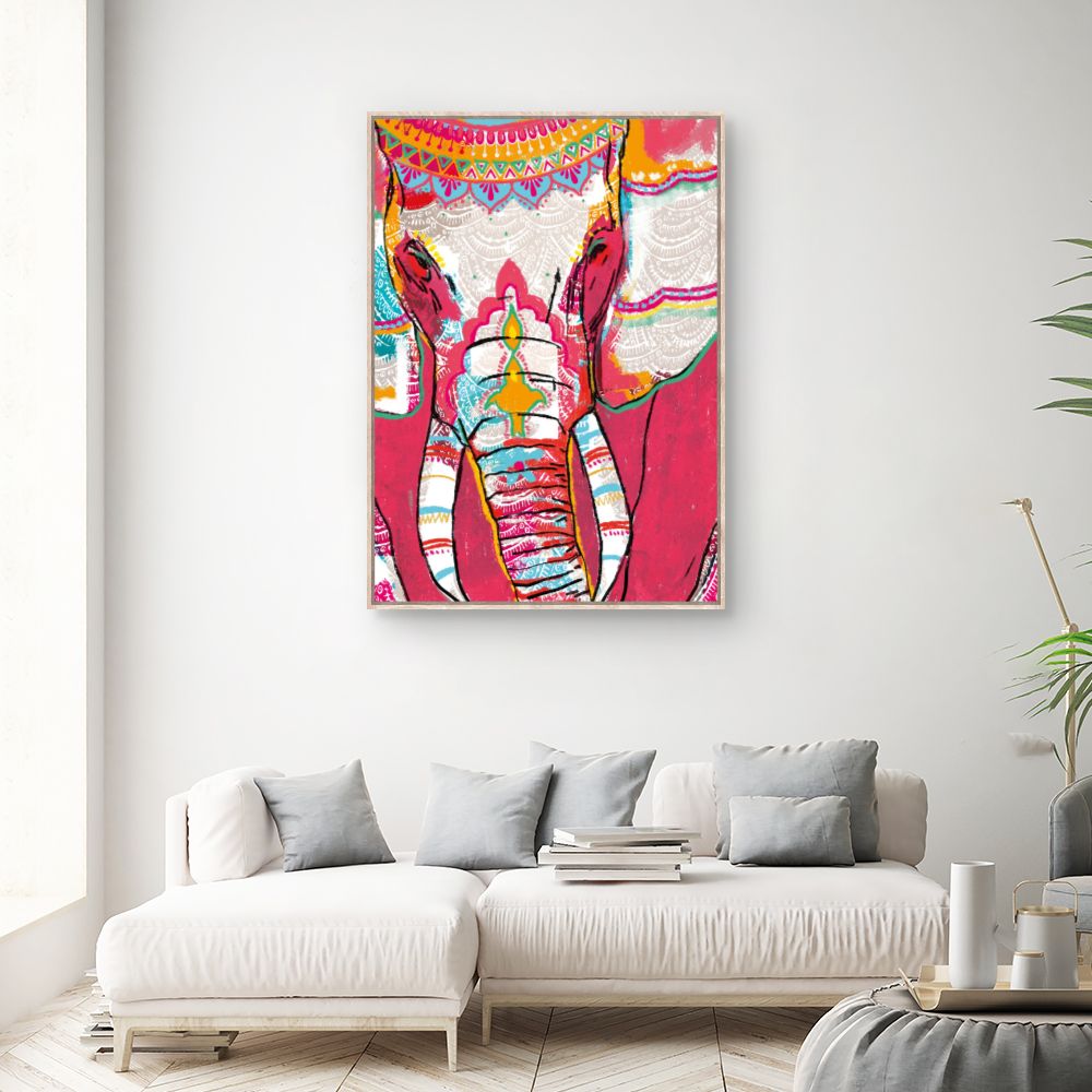 Tableau Éléphant vibrant