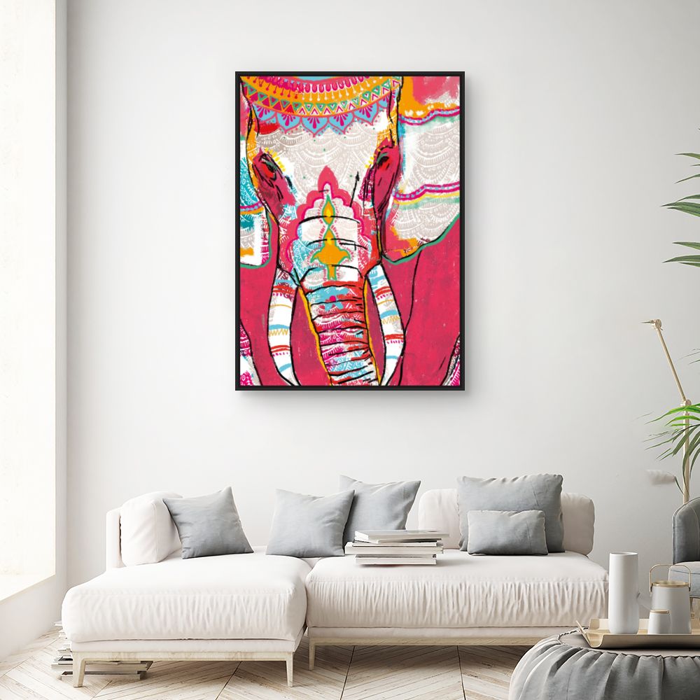Tableau Éléphant vibrant