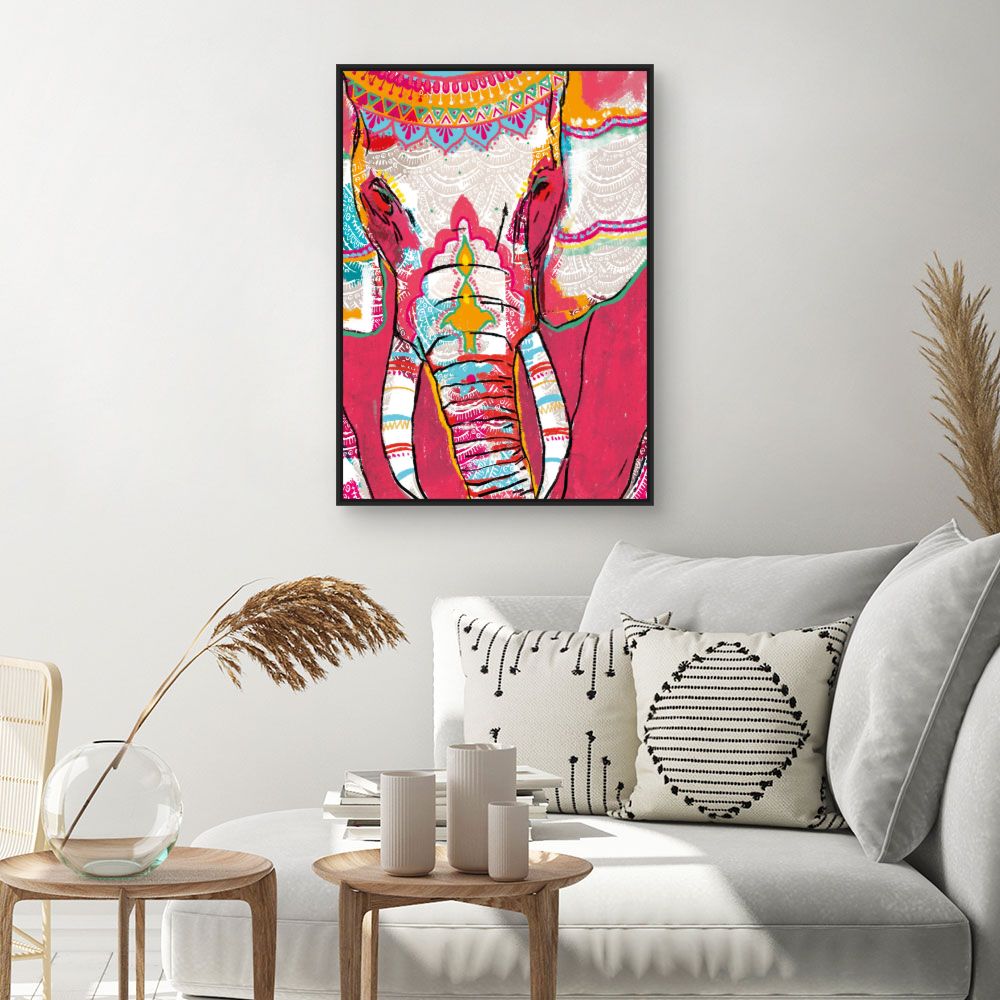 Tableau Éléphant vibrant