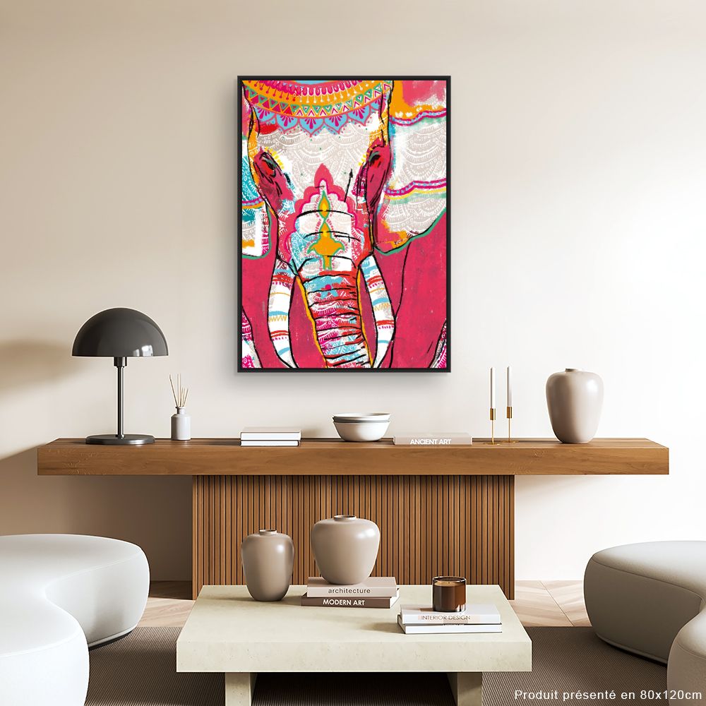 Tableau Éléphant vibrant