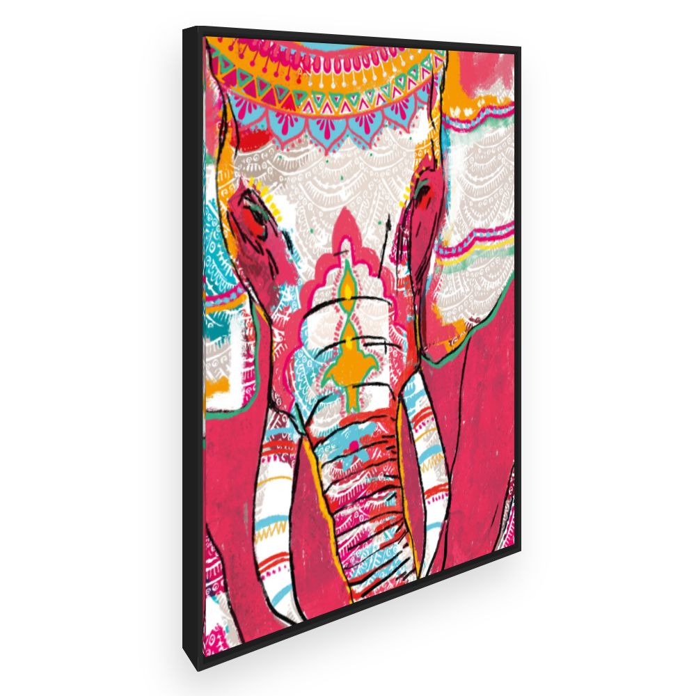 Toile Éléphant vibrant
