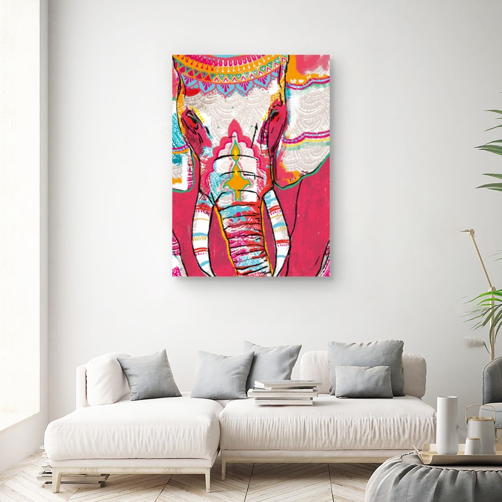 Tableau Éléphant vibrant