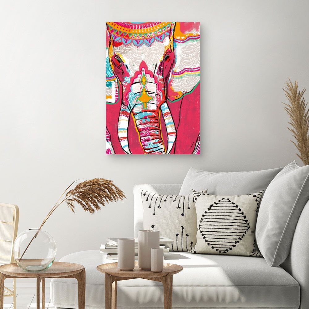 Tableau Éléphant vibrant