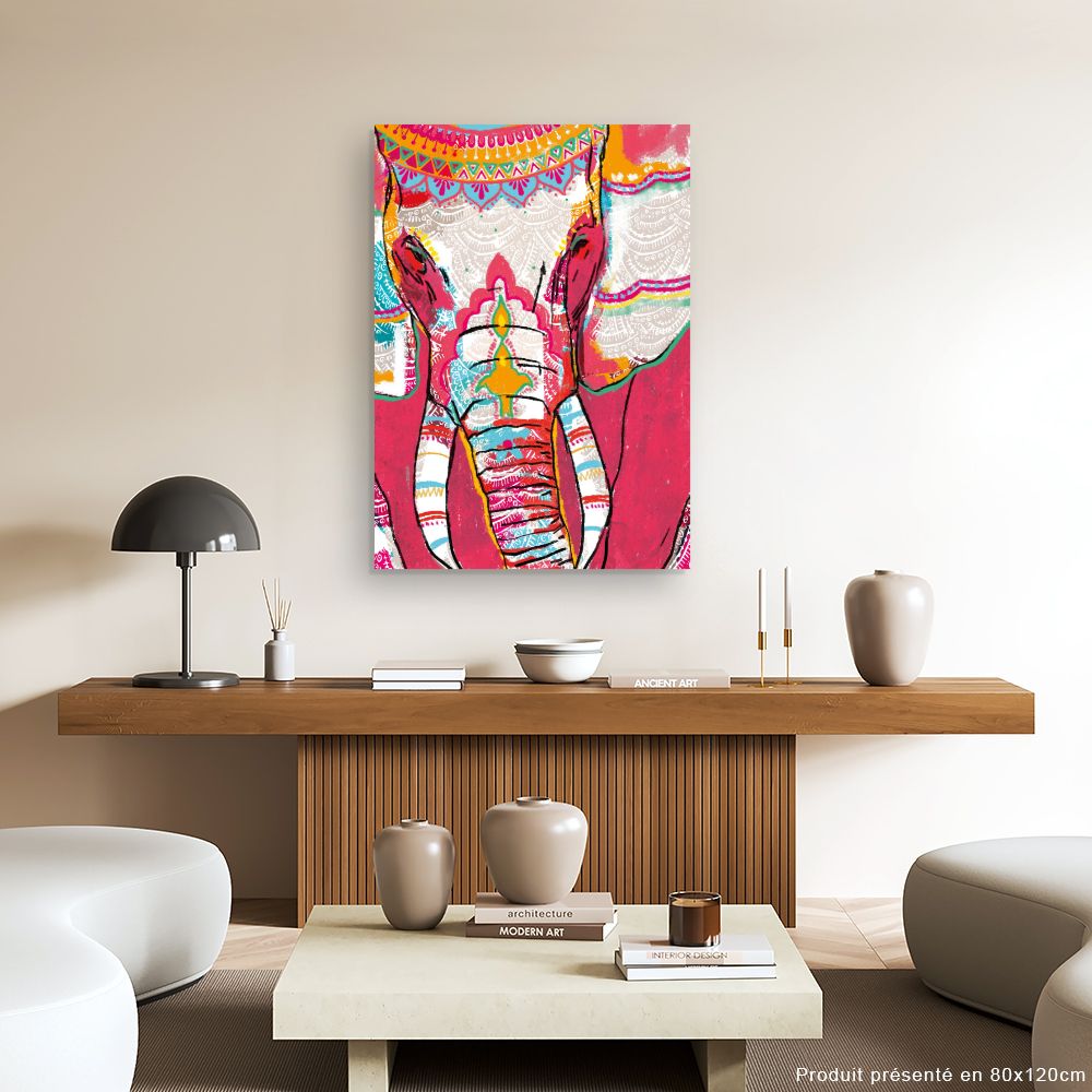 Tableau Éléphant vibrant