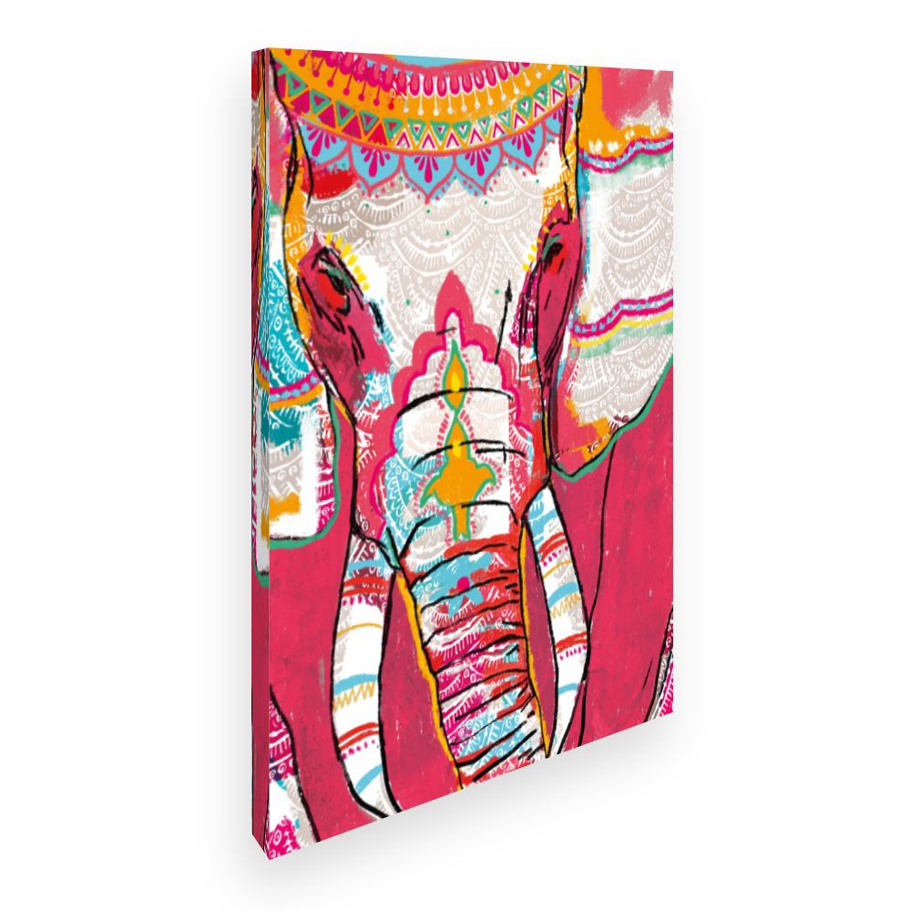 Toile Éléphant vibrant