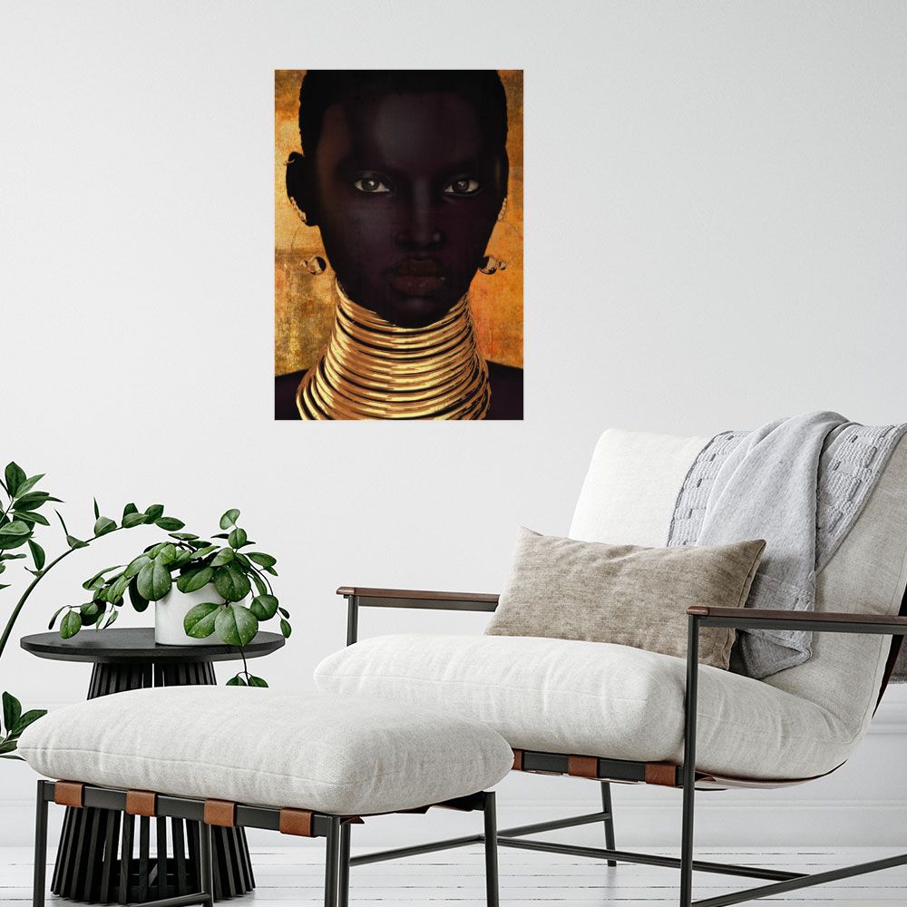 Affiche Portrait doré