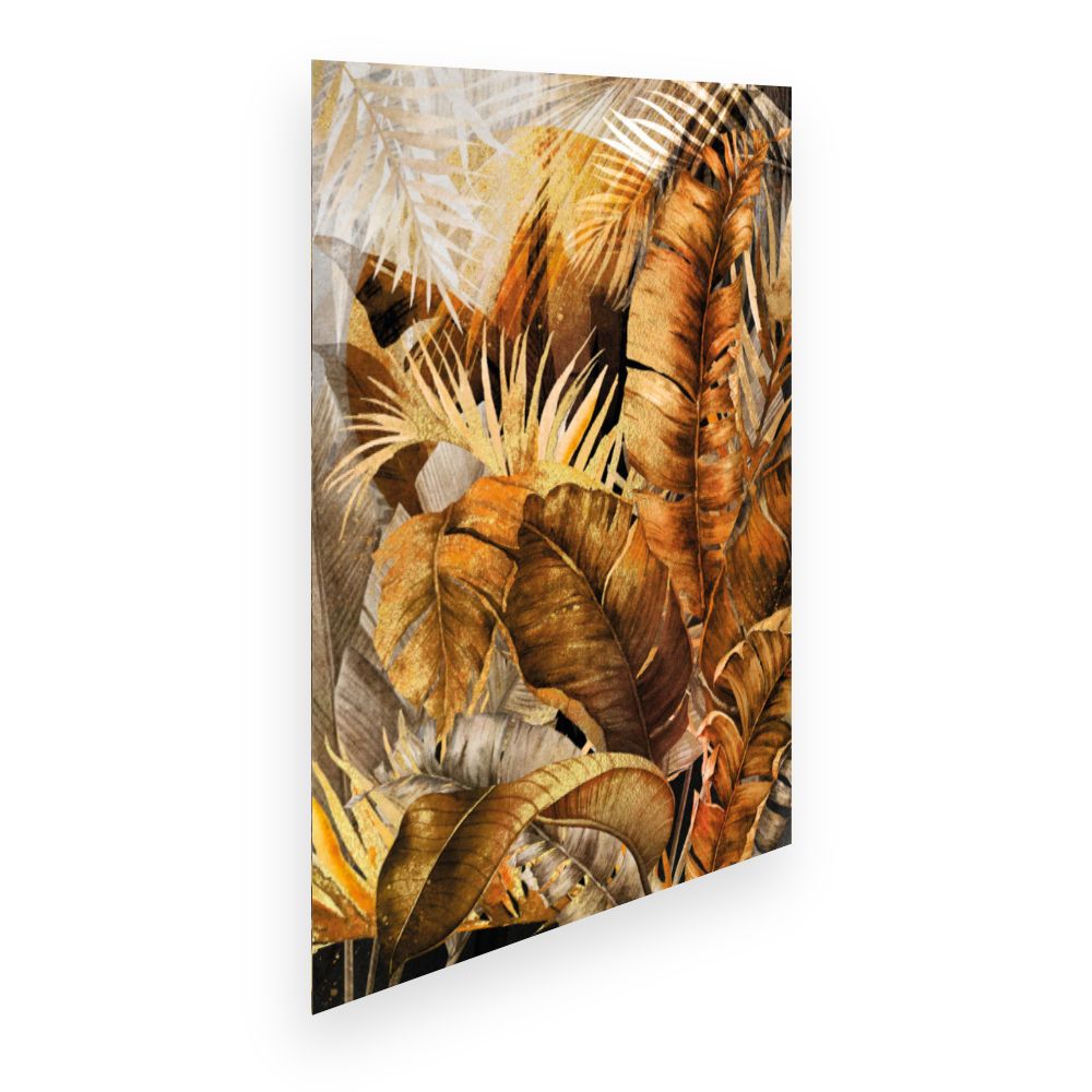 Affiche Feuilles exotiques dorées