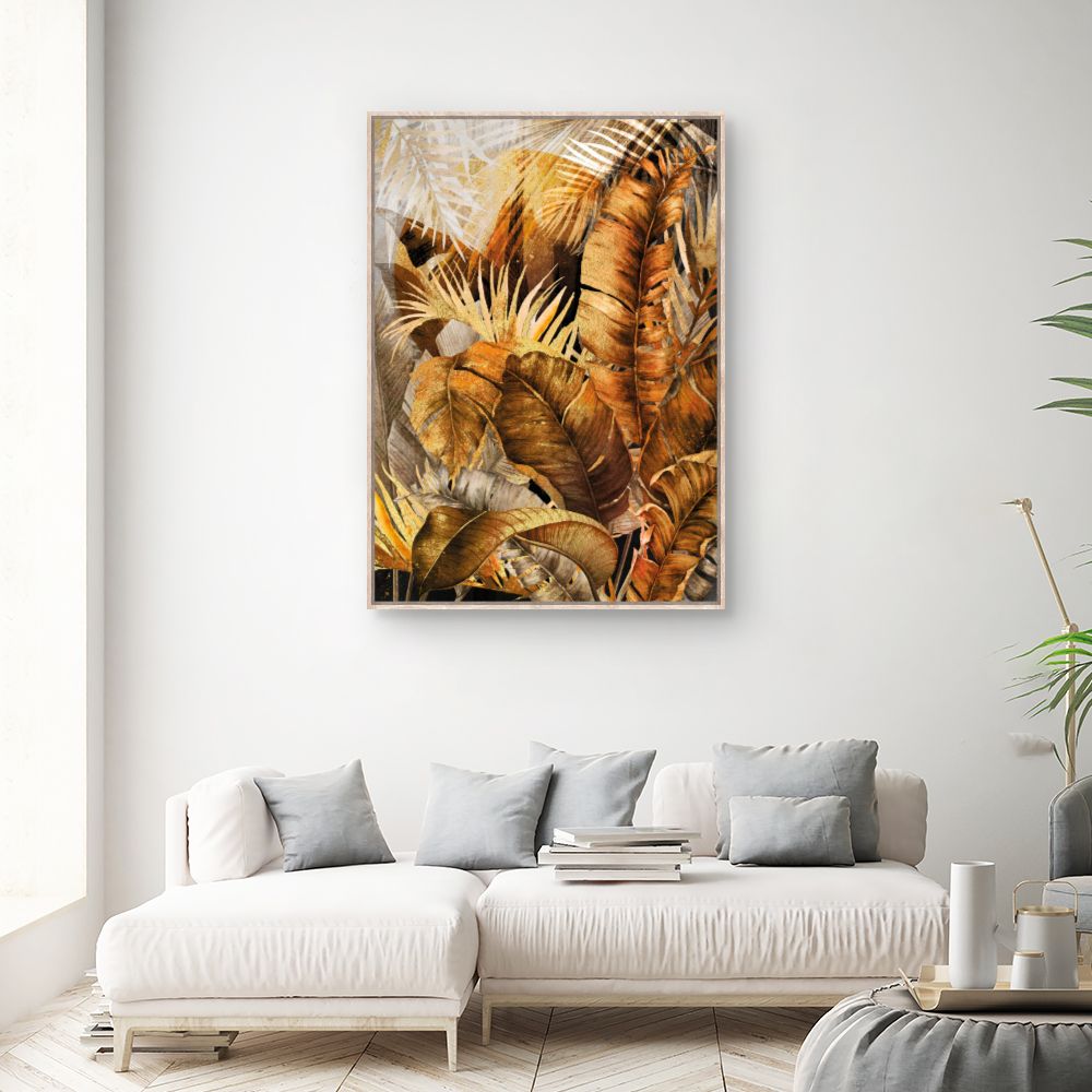 Tableau Feuillage tropical doré