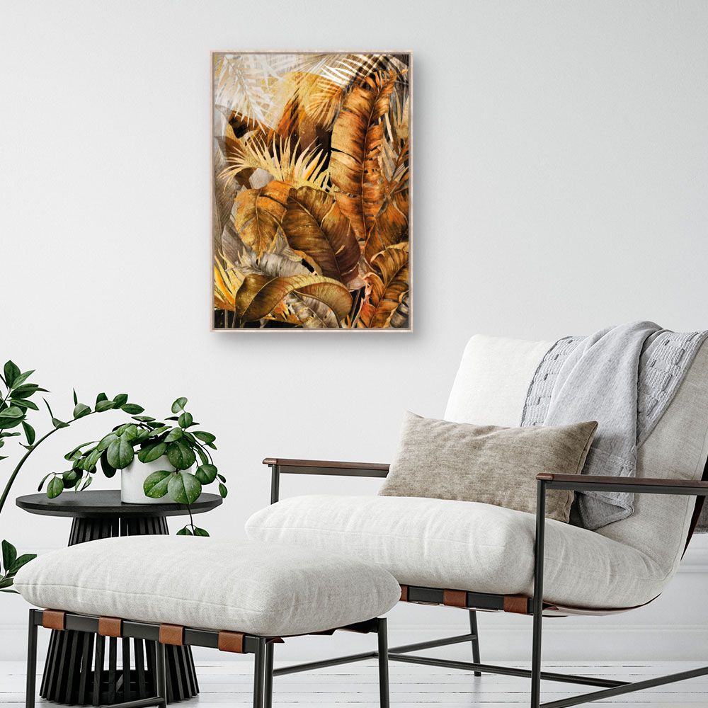 Tableau Feuillage tropical doré