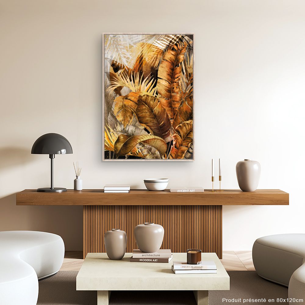 Tableau Feuillage tropical doré