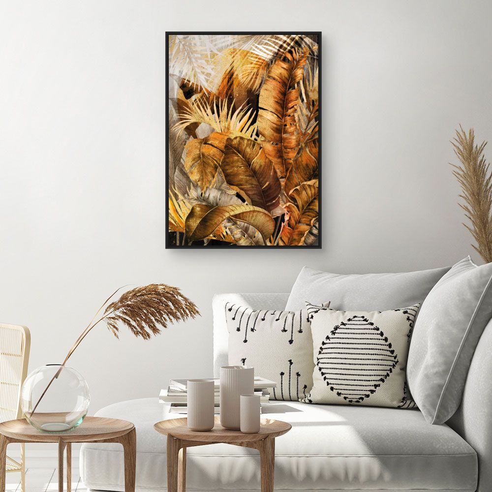 Tableau Feuillage tropical doré