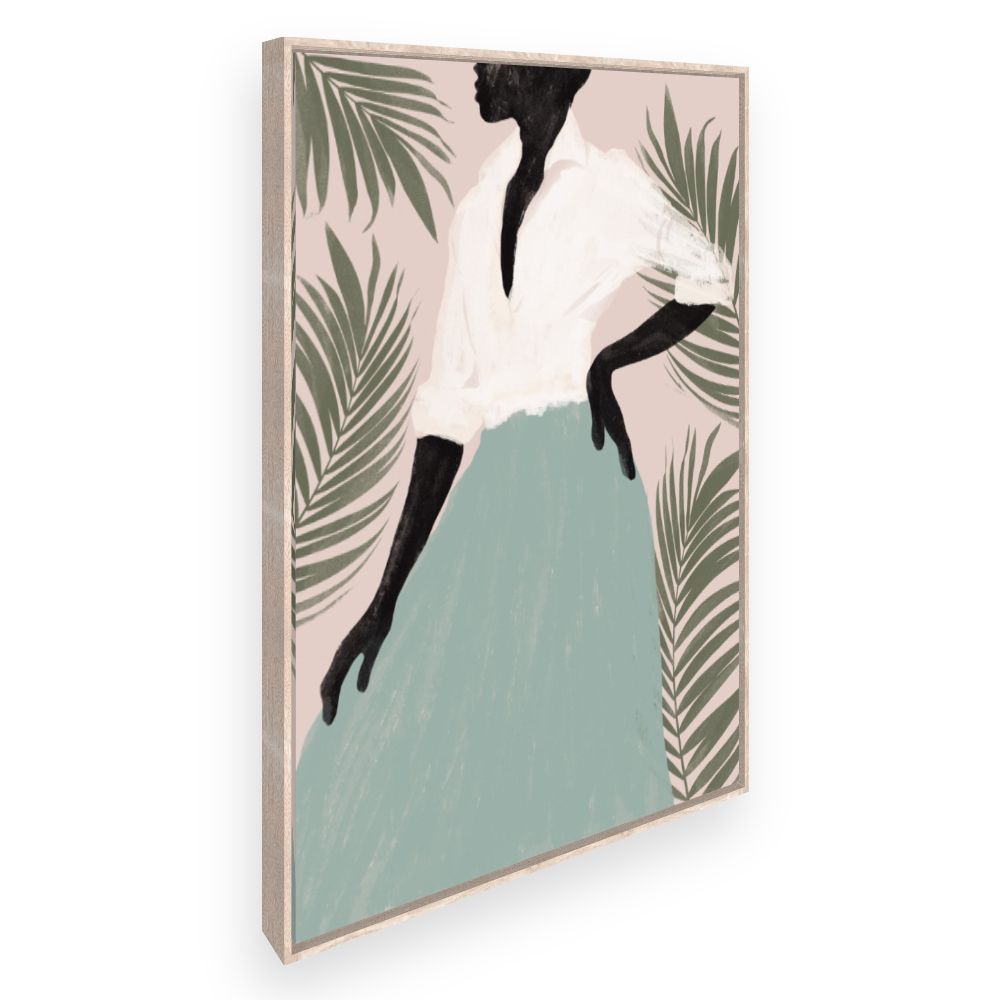 Toile Silhouette élégante tropicale