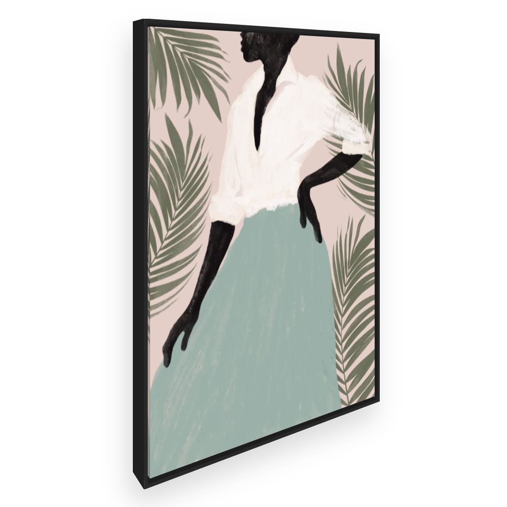 Toile Silhouette élégante tropicale
