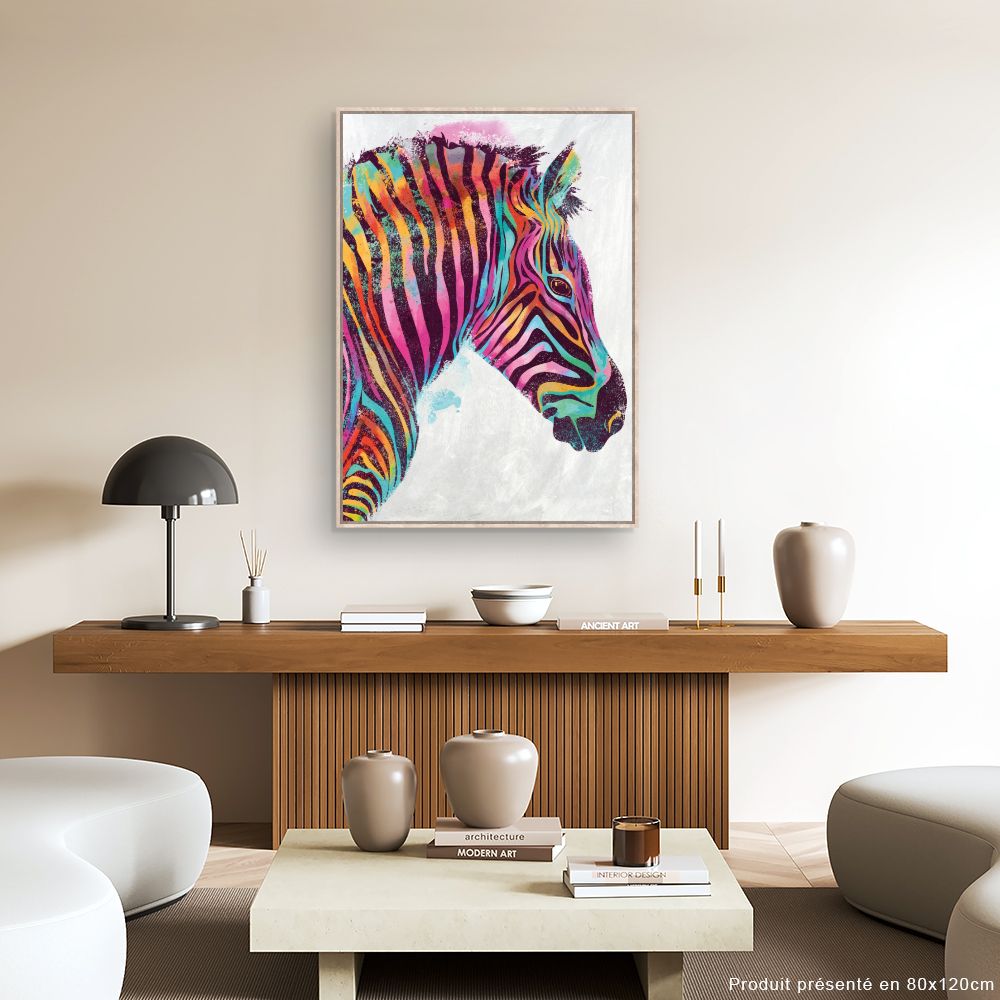 Tableau Zèbre vibrant
