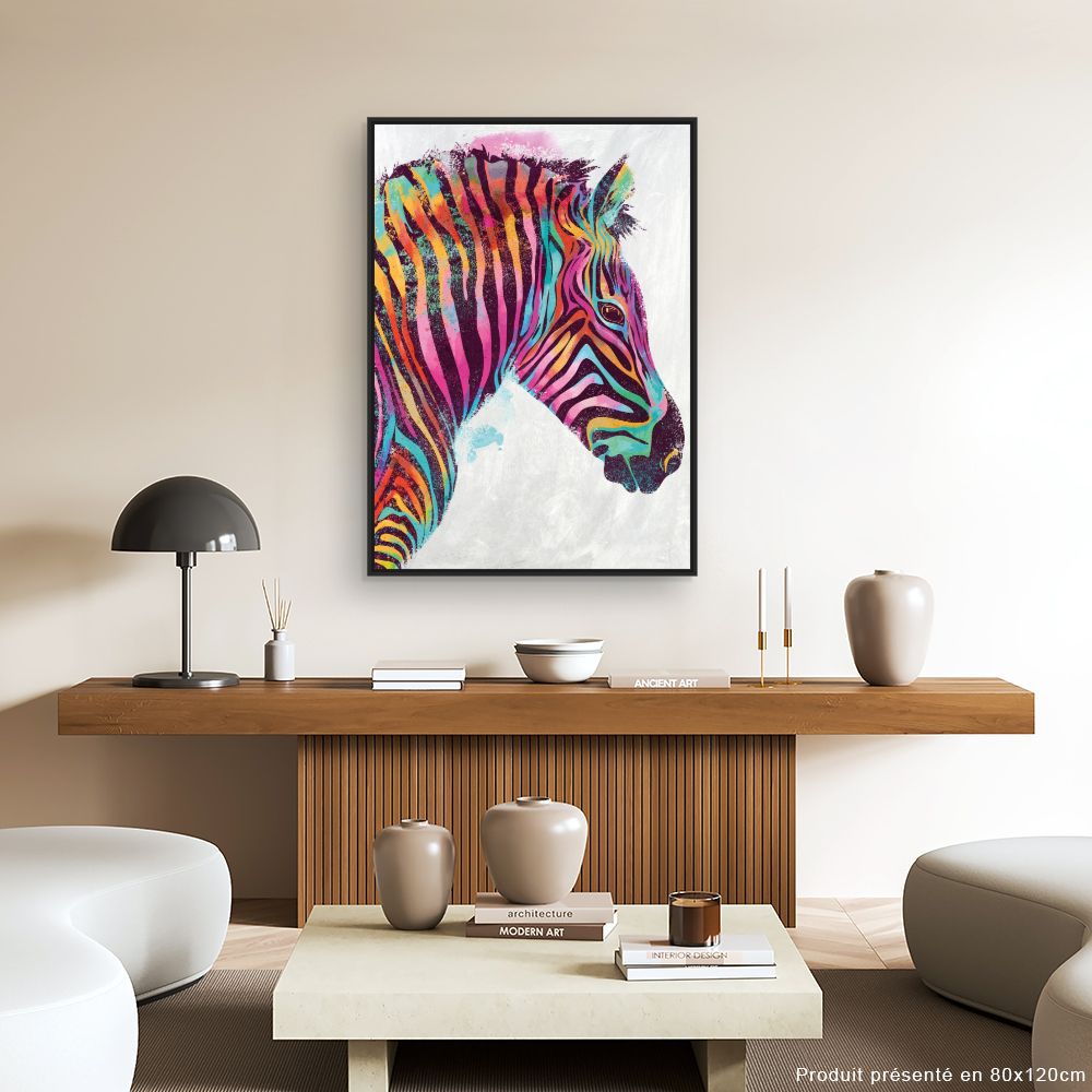 Tableau Zèbre vibrant
