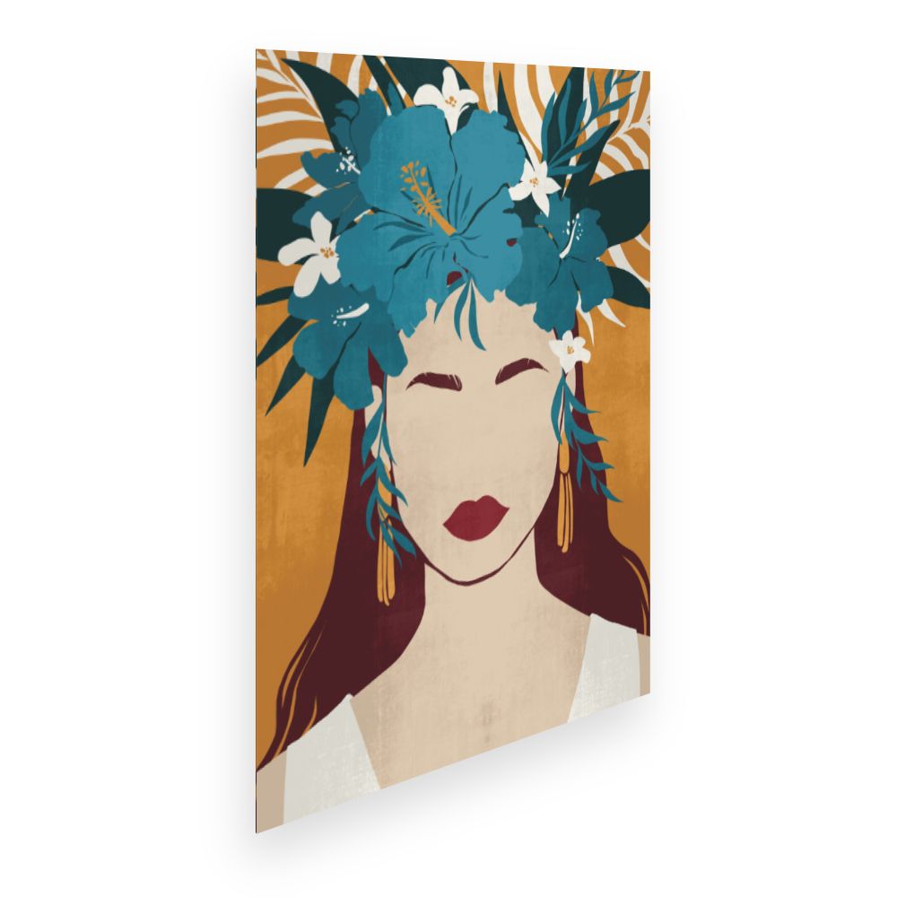 Affiche Femme florale vibrante