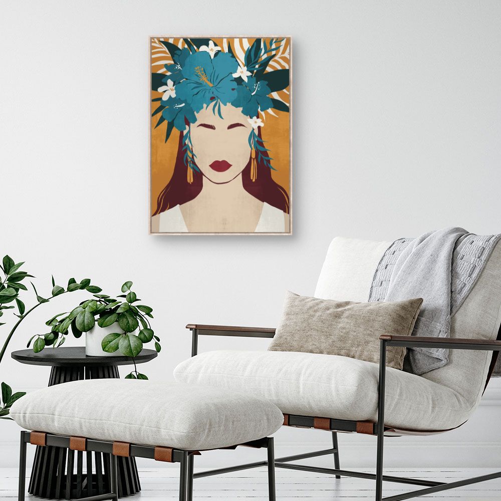 Tableau Visage floral élégant