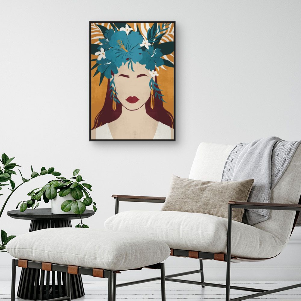 Tableau Visage floral élégant