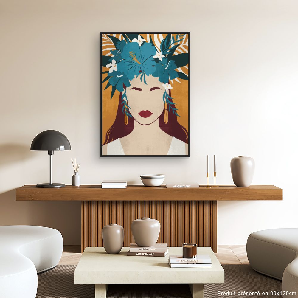 Tableau Visage floral élégant