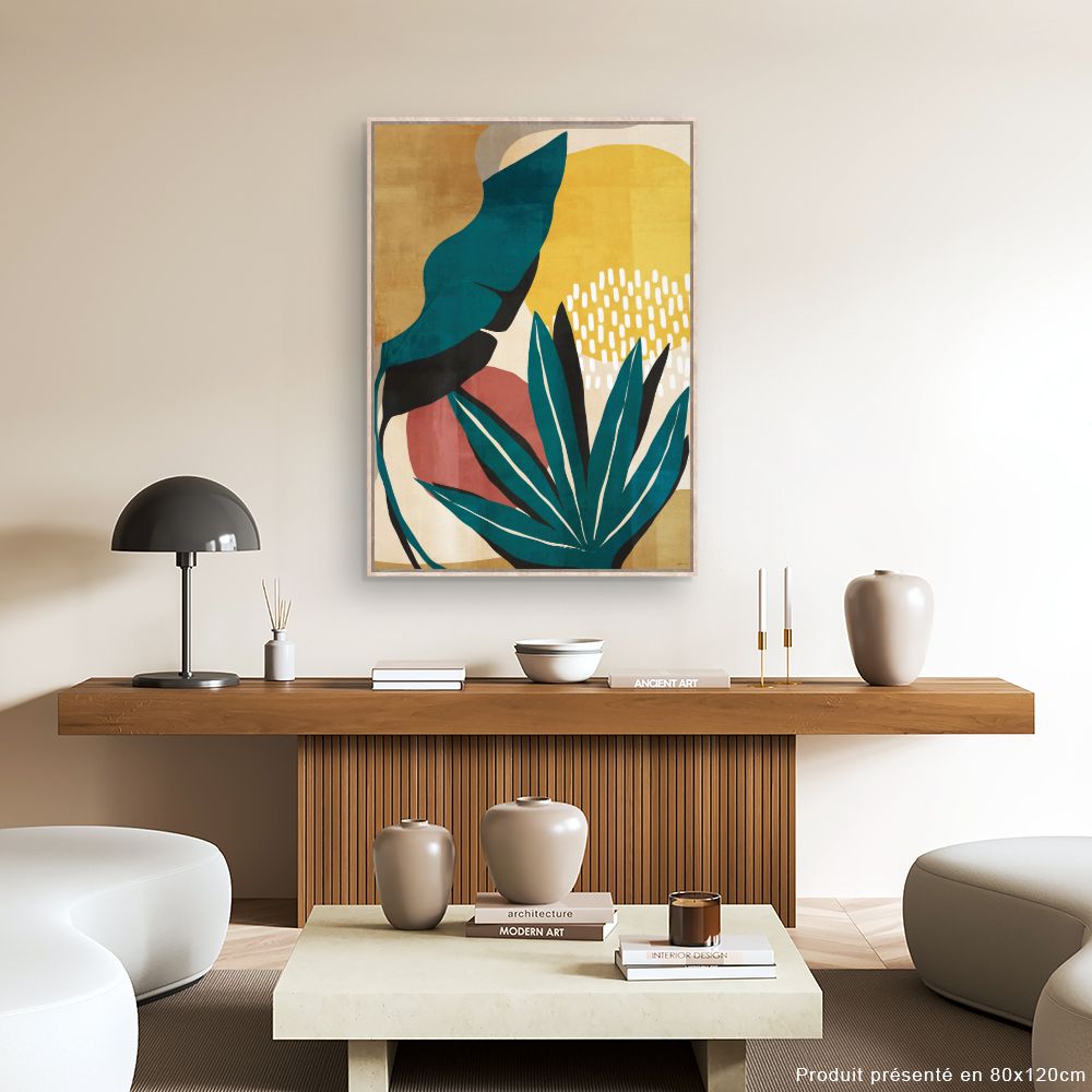 Tableau Motifs botaniques colorés