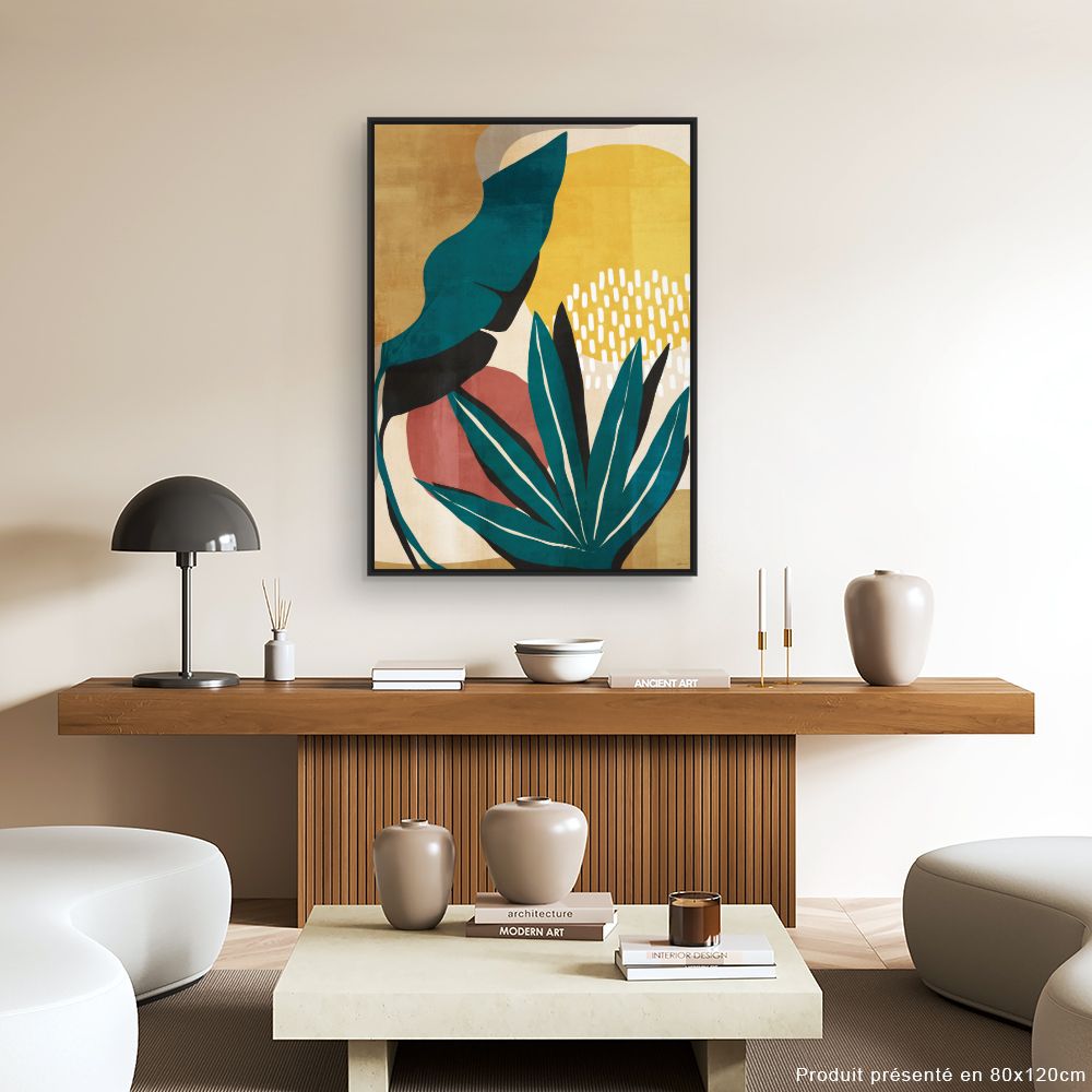 Tableau Motifs botaniques colorés