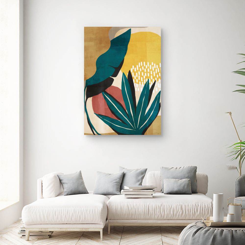 Tableau Motifs botaniques colorés