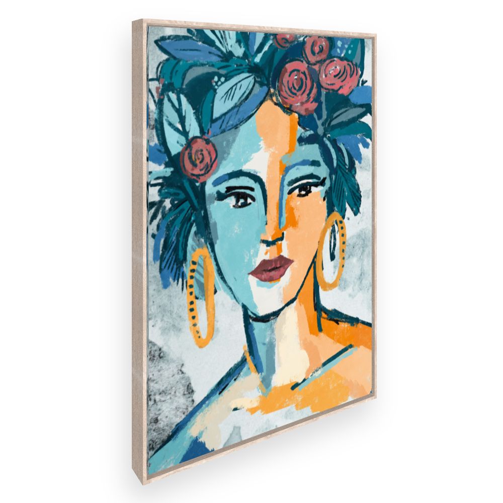 Toile Portrait bohème vibrant