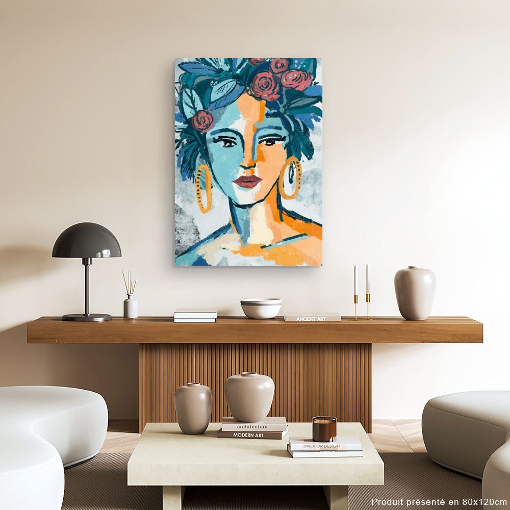 Tableau Portrait bohème vibrant
