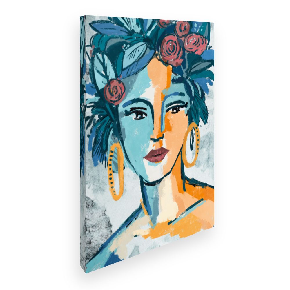 Toile Portrait bohème vibrant