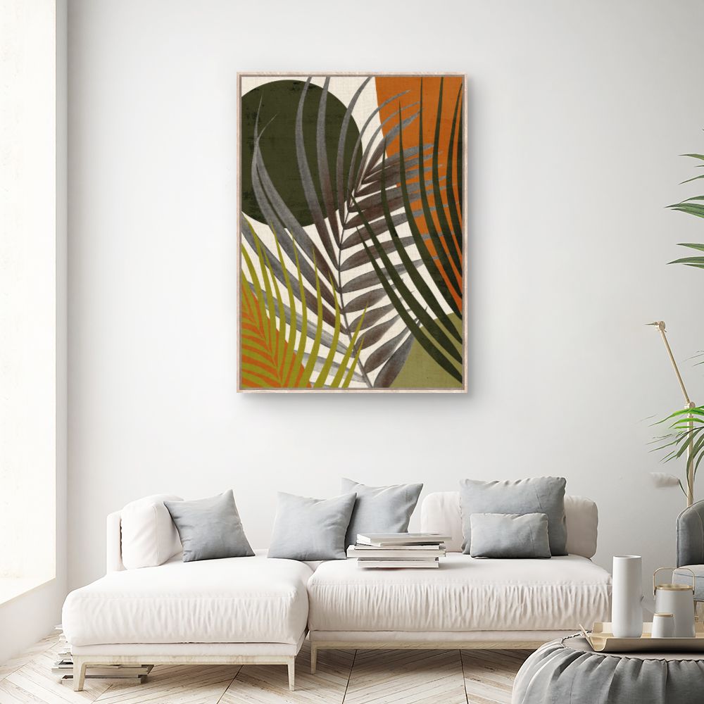 Tableau Feuilles tropicales abstraites