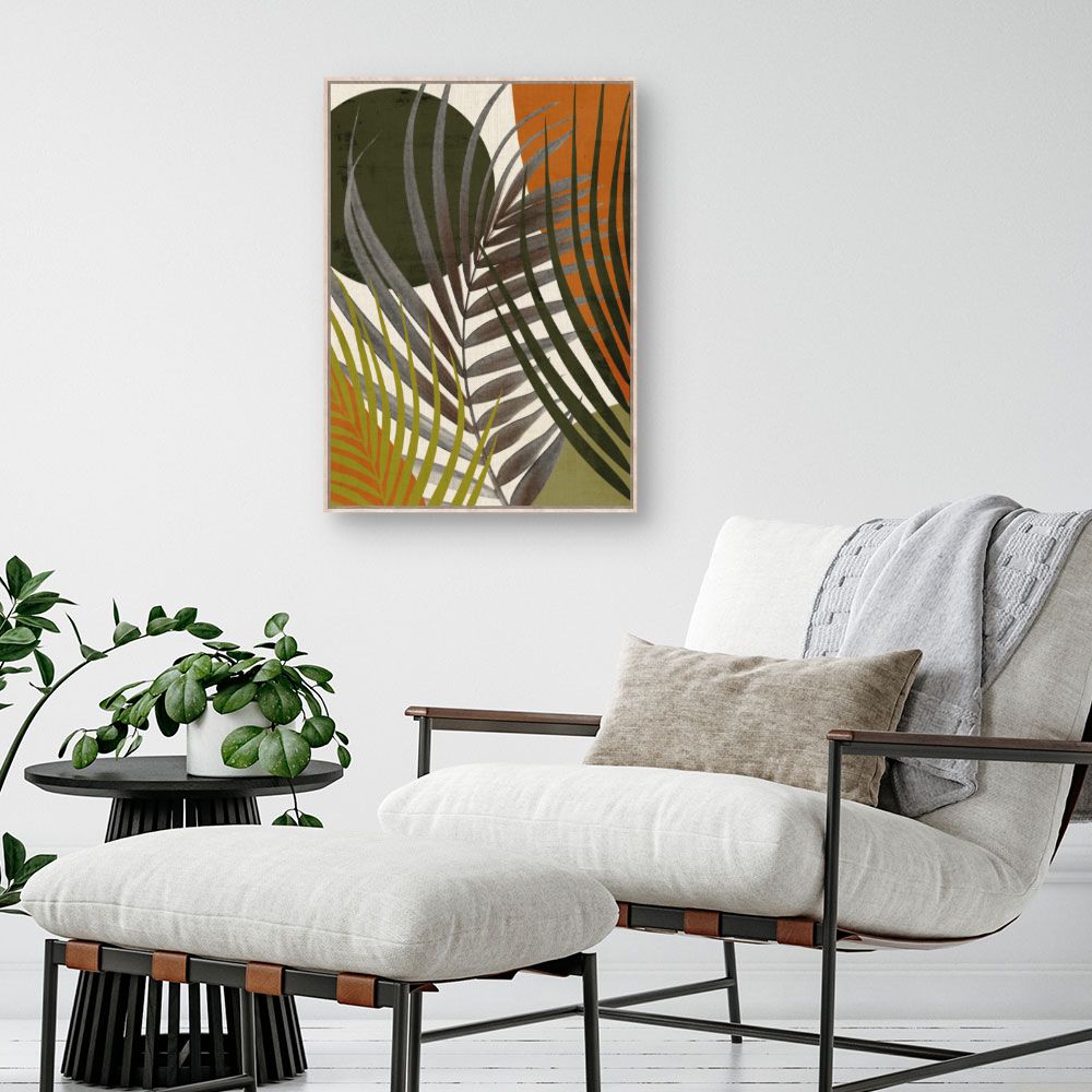 Tableau Feuilles tropicales abstraites