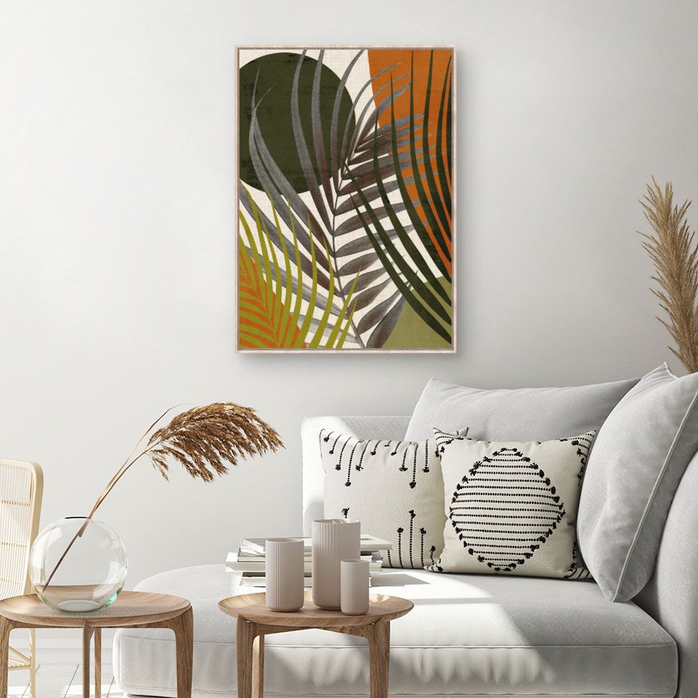 Tableau Feuilles tropicales abstraites