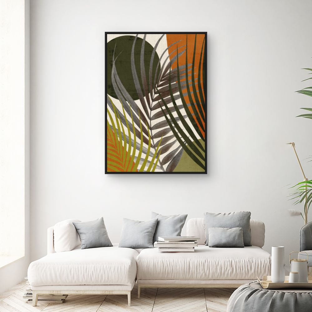 Tableau Feuilles tropicales abstraites