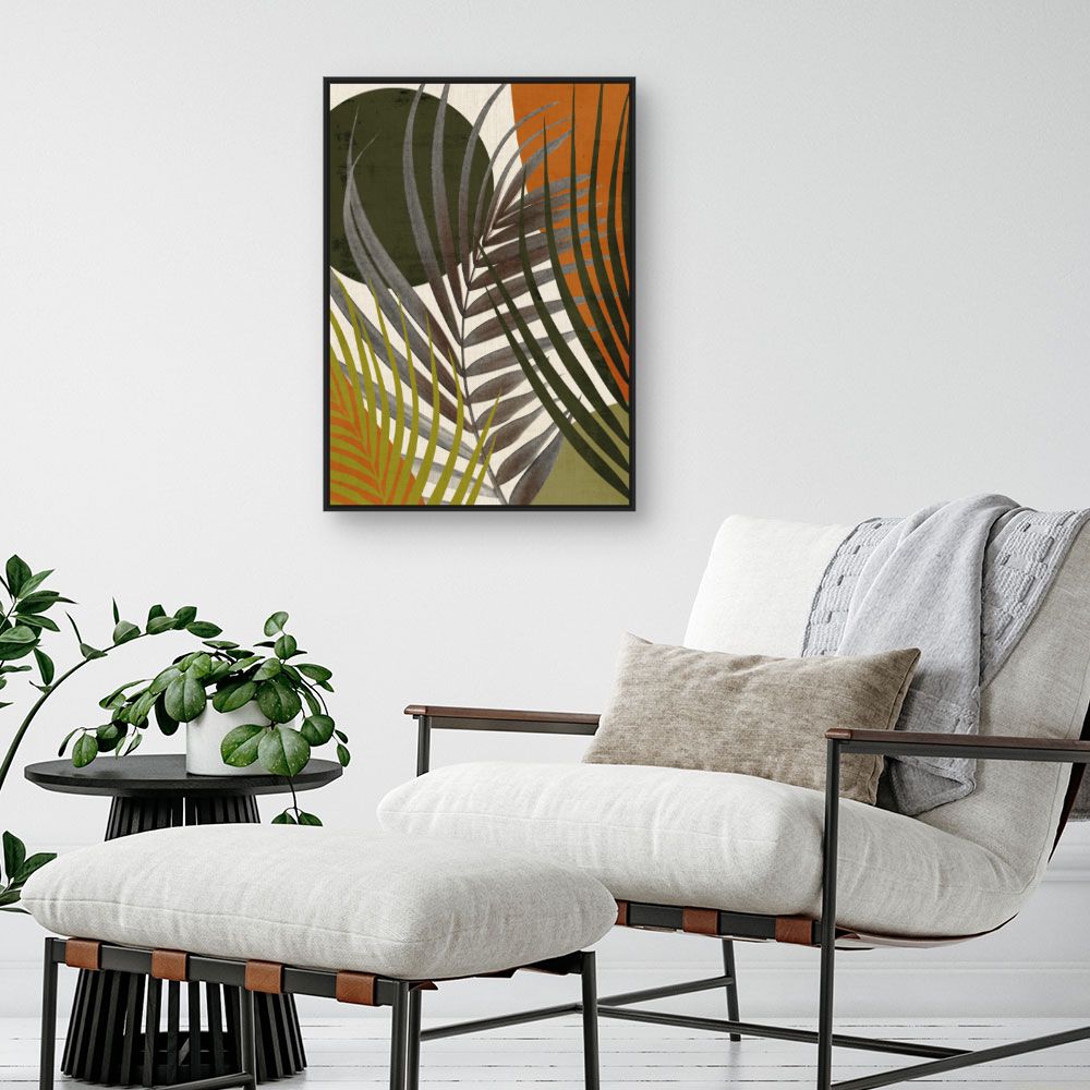 Tableau Feuilles tropicales abstraites