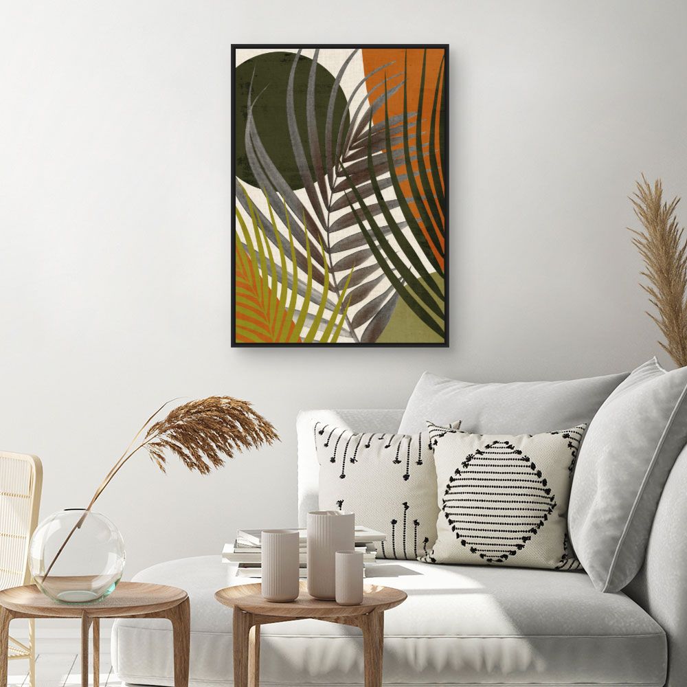 Tableau Feuilles tropicales abstraites