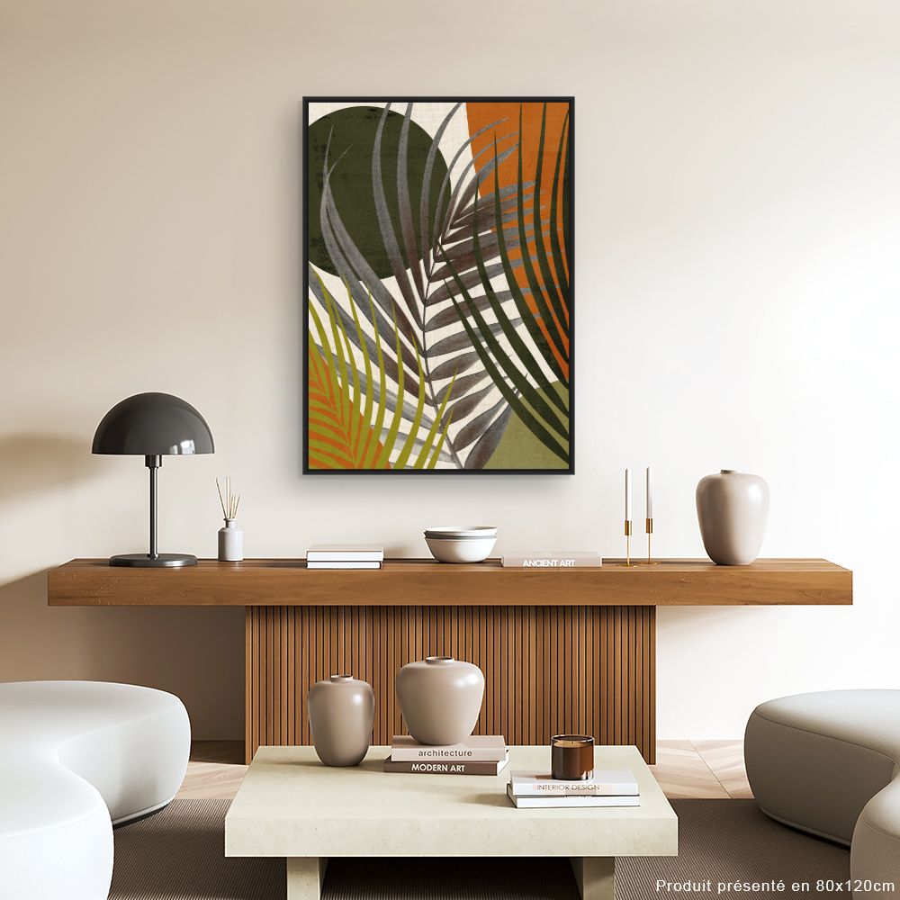 Tableau Feuilles tropicales abstraites