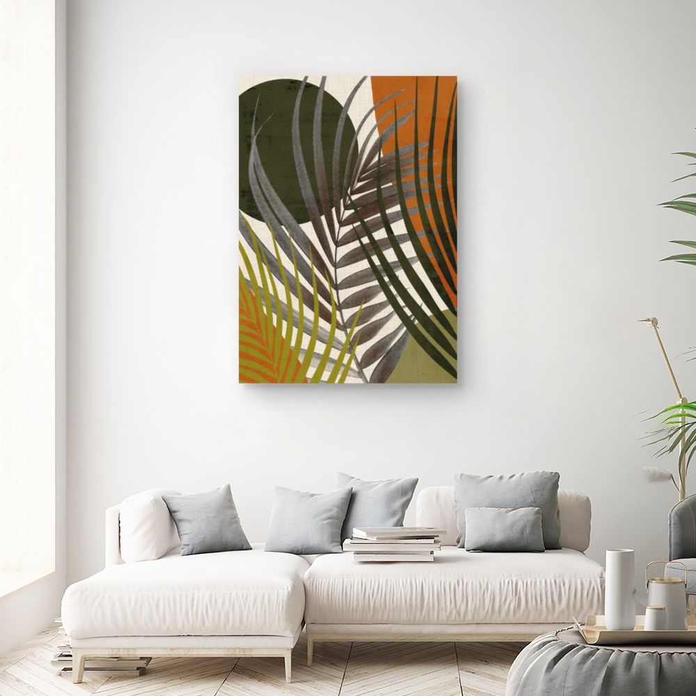 Tableau Feuilles tropicales abstraites