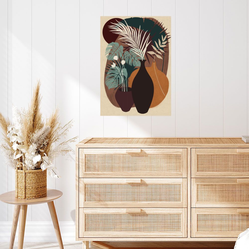 Affiche Vases et feuillages